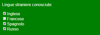 Esempio di checkboxes